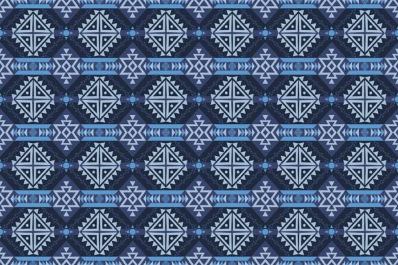 Blue Native American Seamless Pattern Review for Embroidery Projects