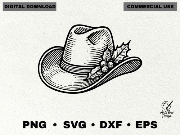 Christmas Cowboy Hat Silhouette SVG Review