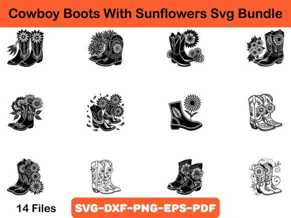 Cowboy Boots with Sunflowers Svg Bundle Review