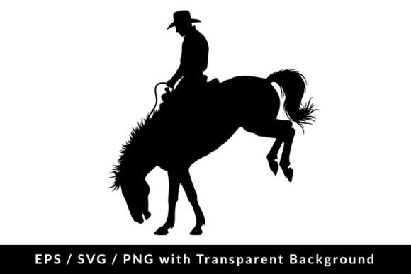 Cowboy Riding Silhouette SVG EPS PNG Review