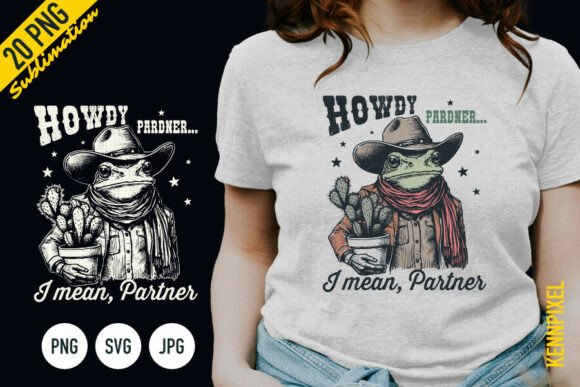 Howdy Partner Cowboy Frog Shirt SVG PNG Review for Real Projects
