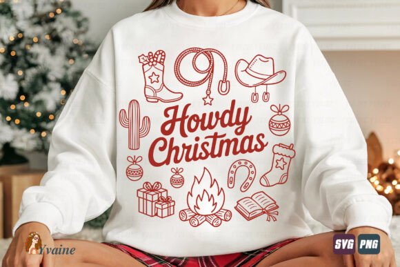 Western Christmas Doodle SVG Howdy PNG Review