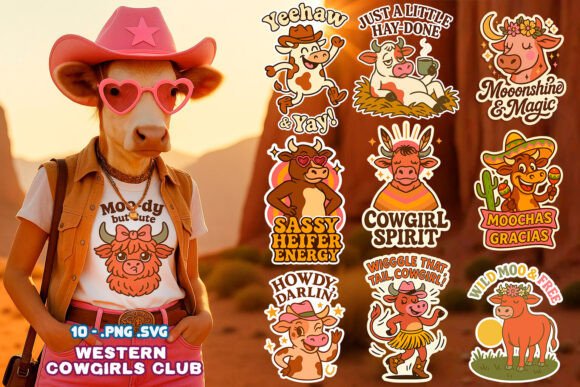 Western Cowgirls – Boho Cow SVG PNG Review for Real Embroidery Projects