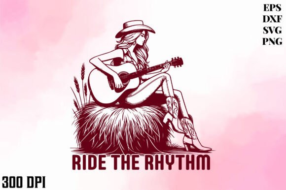 Western Girl Playing Guitar SVG Review for Real Embroidery Projects